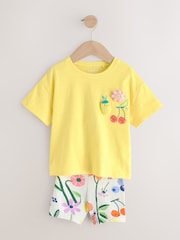 Yellow Padded Fruit Characters Short Sleeve T-Shirt and Cycle Shorts Set (3mths-7yrs) - Image 5 of 11