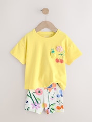 Yellow Padded Fruit Characters Short Sleeve T-Shirt and Cycle Shorts Set (3mths-7yrs) - Image 6 of 11