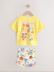 Yellow Padded Fruit Characters Short Sleeve T-Shirt and Cycle Shorts Set (3mths-7yrs) - Image 7 of 11