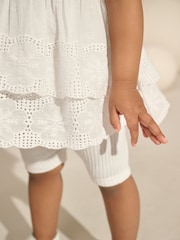 Cream Broderie Vest and Cycle Shorts Set (3mths-7yrs) - Image 2 of 8