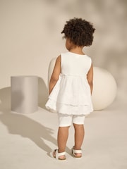 Cream Broderie Vest and Cycle Shorts Set (3mths-7yrs) - Image 3 of 8