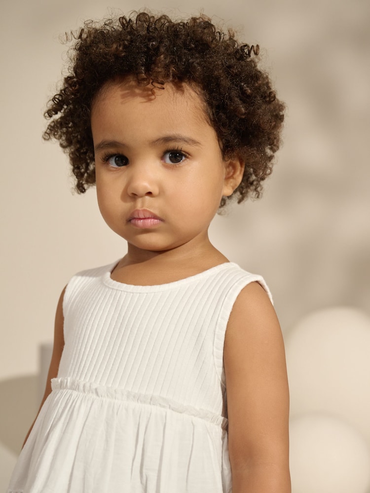 Cream Broderie Vest and Cycle Shorts Set (3mths-7yrs) - Image 4 of 8