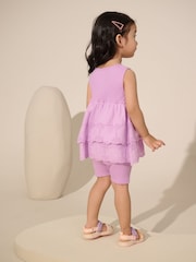 Lilac Purple Broderie Vest and Cycle Shorts Set (3mths-7yrs) - Image 3 of 8