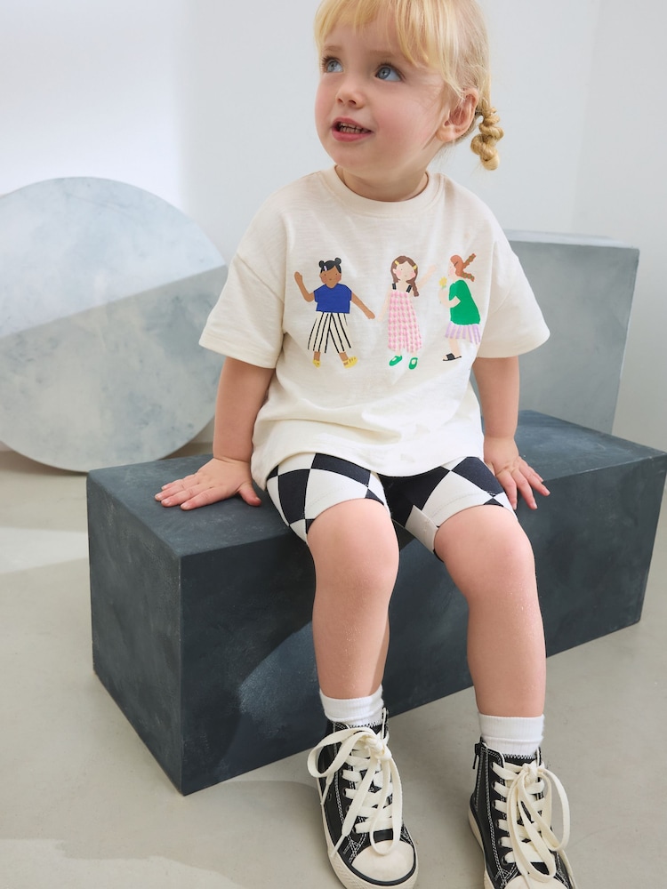 Ecru Girls Short Sleeve T-Shirt and Cycle Shorts Set (3mths-7yrs) - Image 1 of 9