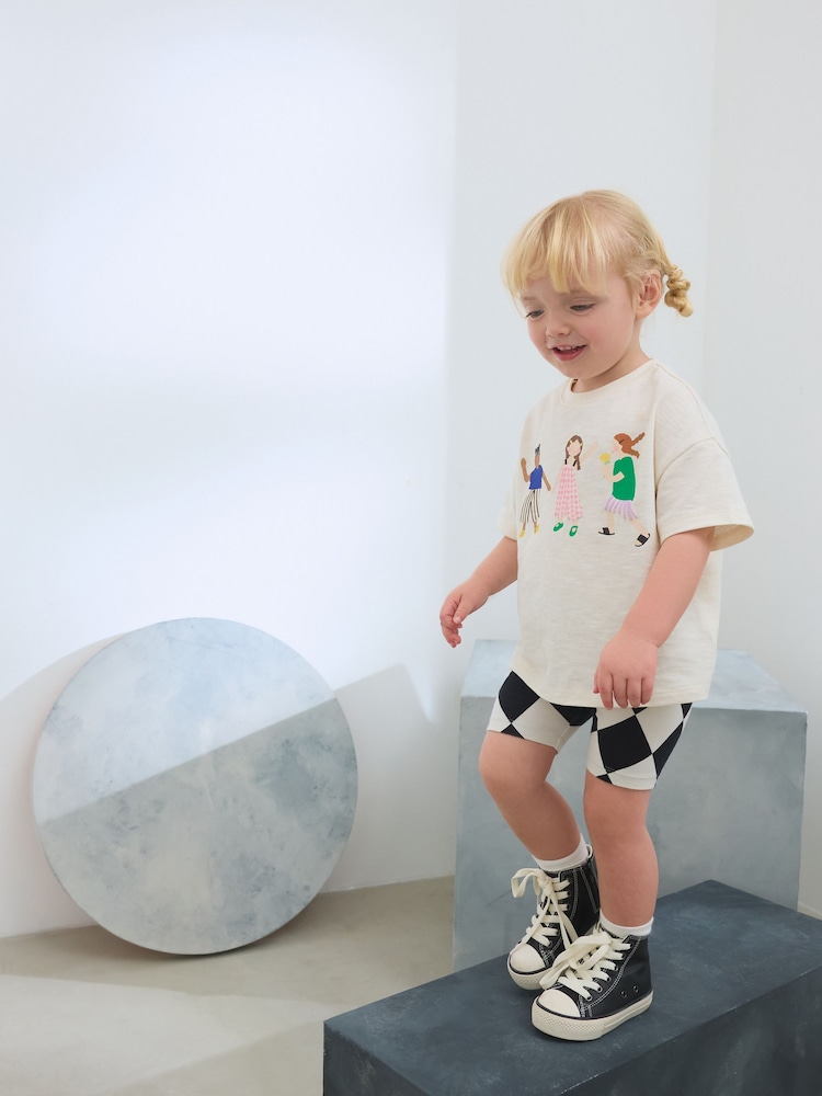 Ecru Girls Short Sleeve T-Shirt and Cycle Shorts Set (3mths-7yrs) - Image 3 of 9