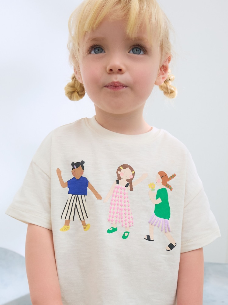 Ecru Girls Short Sleeve T-Shirt and Cycle Shorts Set (3mths-7yrs) - Image 4 of 9