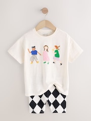 Ecru Girls Short Sleeve T-Shirt and Cycle Shorts Set (3mths-7yrs) - Image 6 of 9