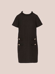 Adrianna Papell Tweed Sheath Black Dress - Image 6 of 7