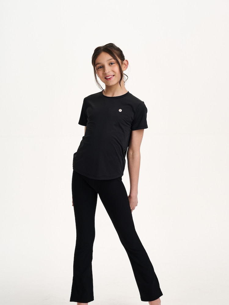 Danskin High Waist Split Hem Flare Yoga Black Trousers - Image 2 of 6