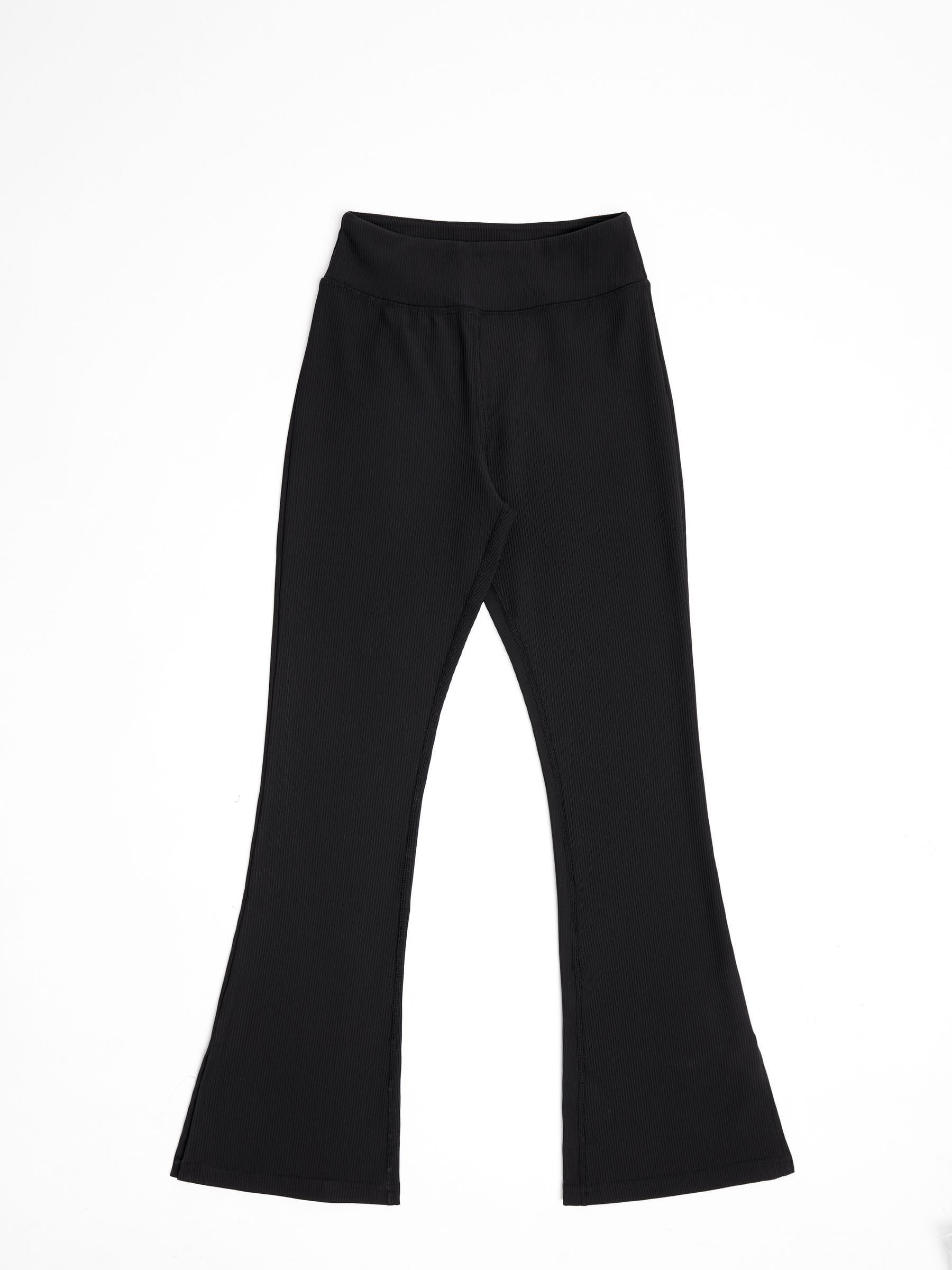 Buy Danskin High Waist Split Hem Flare Yoga Black Trousers from