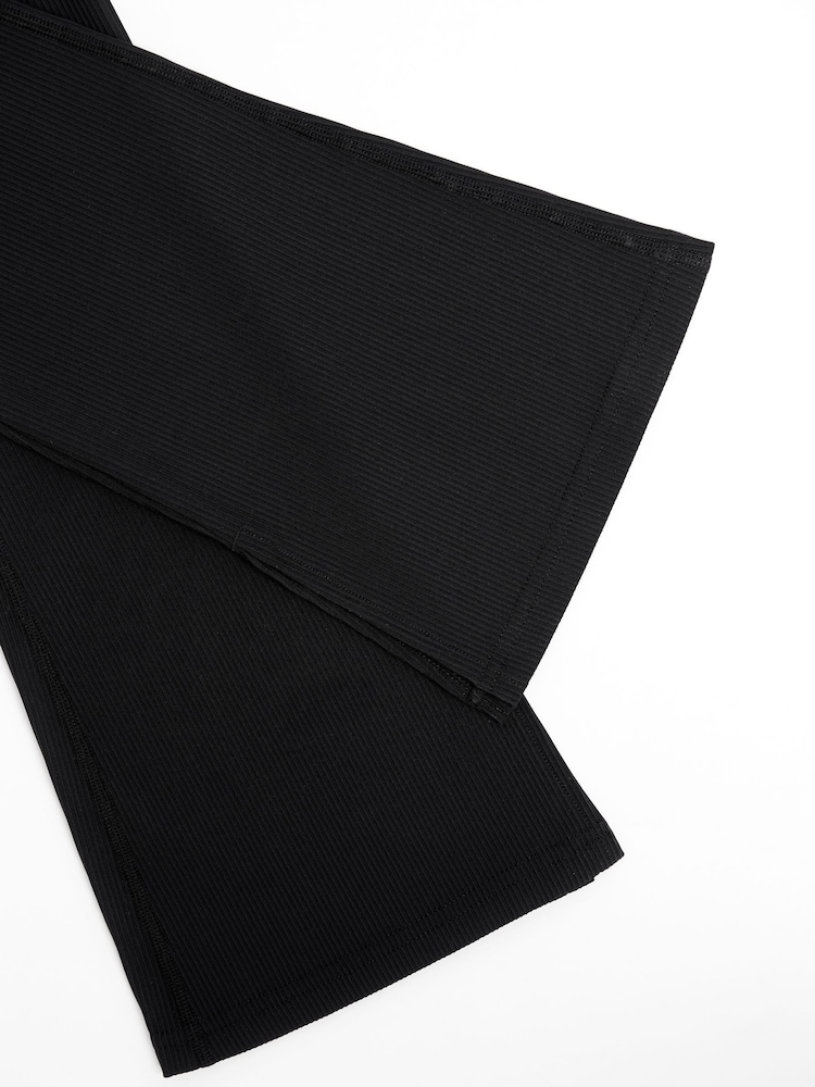 Danskin High Waist Split Hem Flare Yoga Black Trousers - Image 6 of 6