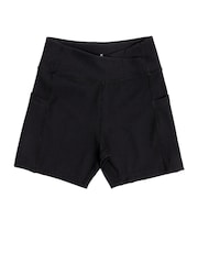 Danskin Ribbed High Waist V-Shape Waistband Black Shorts - Image 1 of 3