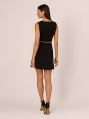 Adrianna by Adrianna Papell Scuba Knit A Line Black Dress - Image 2 of 7