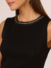 Adrianna by Adrianna Papell Scuba Knit A Line Black Dress - Image 5 of 7