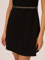 Adrianna by Adrianna Papell Scuba Knit A Line Black Dress - Image 6 of 7
