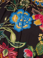Adrianna by Adrianna Papell Smocked Printed Short Black Dress - Image 7 of 7