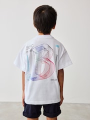 Baker by Ted Baker 100% Cotton Oversized Graphic White T-Shirt - Image 2 of 7