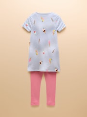 Joules Harbour Blue Dress and Legging Set - Image 2 of 6