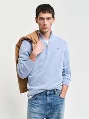 GANT Light Blue Casual Cotton Half Zip Jumper - Image 1 of 1
