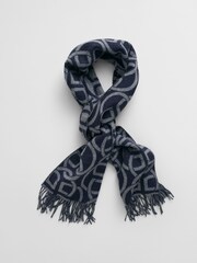 GANT Blue Pattern Wool Scarf - Image 1 of 3