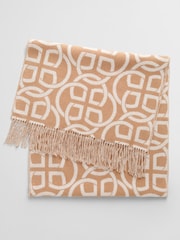 GANT Cream Pattern Wool Scarf - Image 3 of 3
