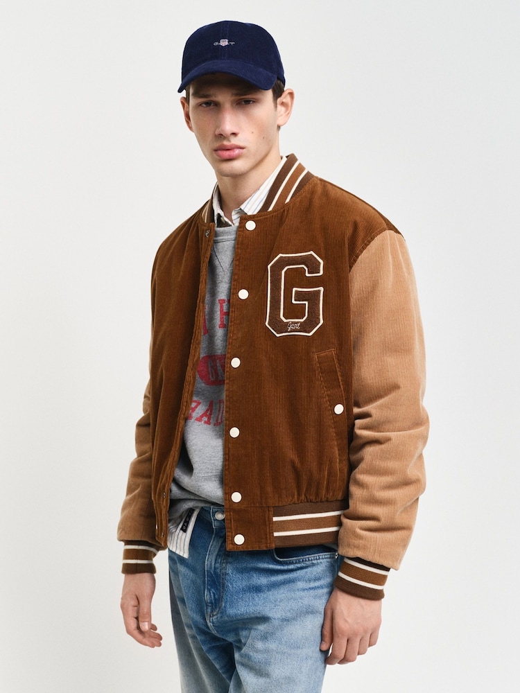GANT Brown Courduroy Varsity 100% Cotton Jacket - Image 1 of 5