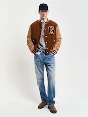 GANT Brown Courduroy Varsity 100% Cotton Jacket - Image 3 of 5