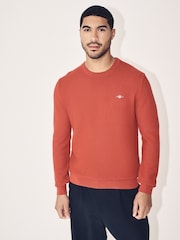 GANT Red Textured Cotton Crew Neck Sweater - Image 1 of 6