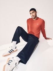 GANT Red Textured Cotton Crew Neck Sweater - Image 2 of 6