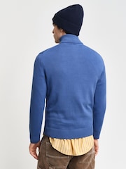 GANT Blue Chrome Casual Cotton Half Zip Jumper - Image 2 of 4