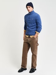 GANT Blue Chrome Casual Cotton Half Zip Jumper - Image 3 of 4
