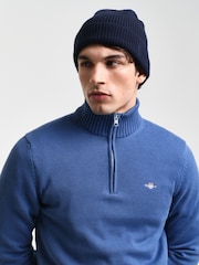 GANT Blue Chrome Casual Cotton Half Zip Jumper - Image 4 of 4