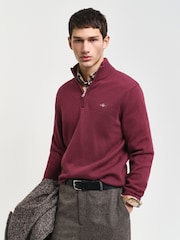GANT Red Casual Cotton Half Zip Jumper - Image 1 of 4