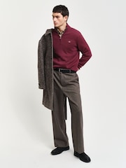 GANT Red Casual Cotton Half Zip Jumper - Image 3 of 4