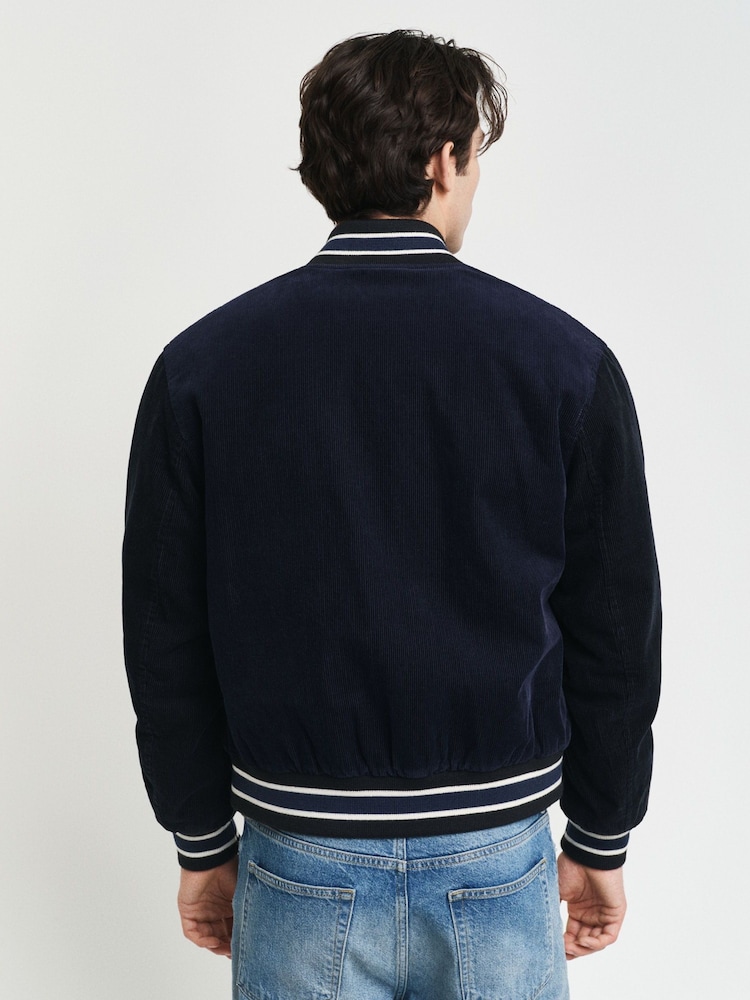 GANT Blue Courduroy Varsity 100% Cotton Jacket - Image 2 of 5