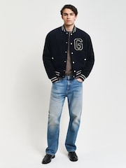 GANT Blue Courduroy Varsity 100% Cotton Jacket - Image 3 of 5