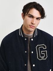 GANT Blue Courduroy Varsity 100% Cotton Jacket - Image 4 of 5