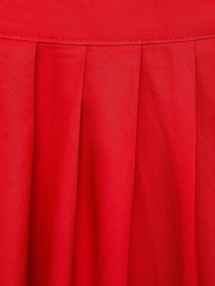 Mango Red Midi Pleated 100% Cotton Skirt - Image 6 of 6