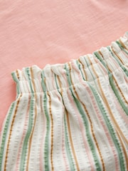 Pink Padded Flower 100% Cotton Short Sleeve Top and Shorts Set (3mths-7yrs) - Image 10 of 11
