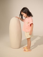 Pink Padded Flower 100% Cotton Short Sleeve Top and Shorts Set (3mths-7yrs) - Image 2 of 11
