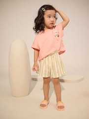 Pink Padded Flower 100% Cotton Short Sleeve Top and Shorts Set (3mths-7yrs) - Image 3 of 11