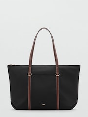 Mango Black Nylon Shopper Shoulder Bag - Image 1 of 3