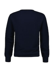 GANT Blue Textured Cotton Crew Neck Sweater - Image 5 of 5