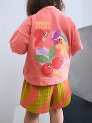 Orange Cherry Short Sleeve T-Shirt and Shorts Set (3mths-7yrs) - Image 1 of 9