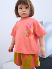 Orange Cherry Short Sleeve T-Shirt and Shorts Set (3mths-7yrs) - Image 2 of 9