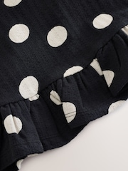 Monochrome Spot Peplum 100% Cotton Vest and Shorts Set (3mths-7yrs) - Image 9 of 9
