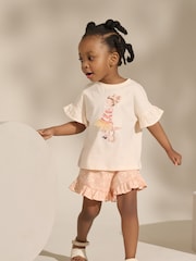 Pink Ballet Girl and Bunny Short Sleeve T-Shirt and Shorts Set (3mths-7yrs) - Image 2 of 8