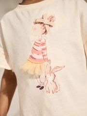 Pink Ballet Girl and Bunny Short Sleeve T-Shirt and Shorts Set (3mths-7yrs) - Image 3 of 8