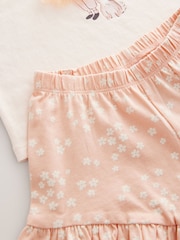 Pink Ballet Girl and Bunny Short Sleeve T-Shirt and Shorts Set (3mths-7yrs) - Image 7 of 8