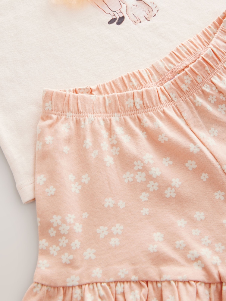 Pink Ballet Girl and Bunny Short Sleeve T-Shirt and Shorts Set (3mths-7yrs) - Image 7 of 8